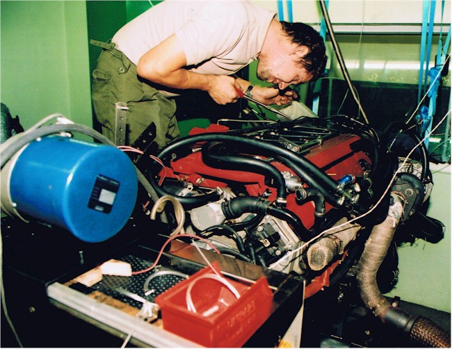 man at work - Viper engine on the dyno