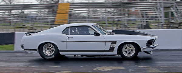 69 Mustang engine bay