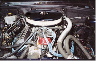 Granda V8 engine room with Ford modular V8 installed