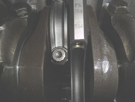 Rover V8 H beam rod on crank